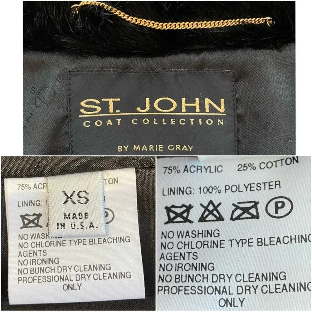 St. John Collection by Marie Gray Faux Fur Jacket Vest Womens Size XS Black - Picture 15 of 16
